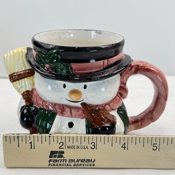 Home Trends 12 Oz Hand-Painted Snowman Mug Ceramic Holiday Coffee Tea Cup - Picture 11 of 15